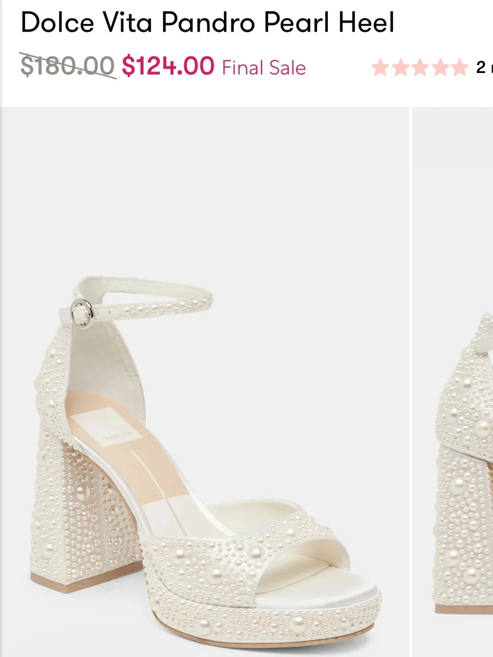 Dolce Vita Pandro Pearl-Embellished Platform Heel in Ivory